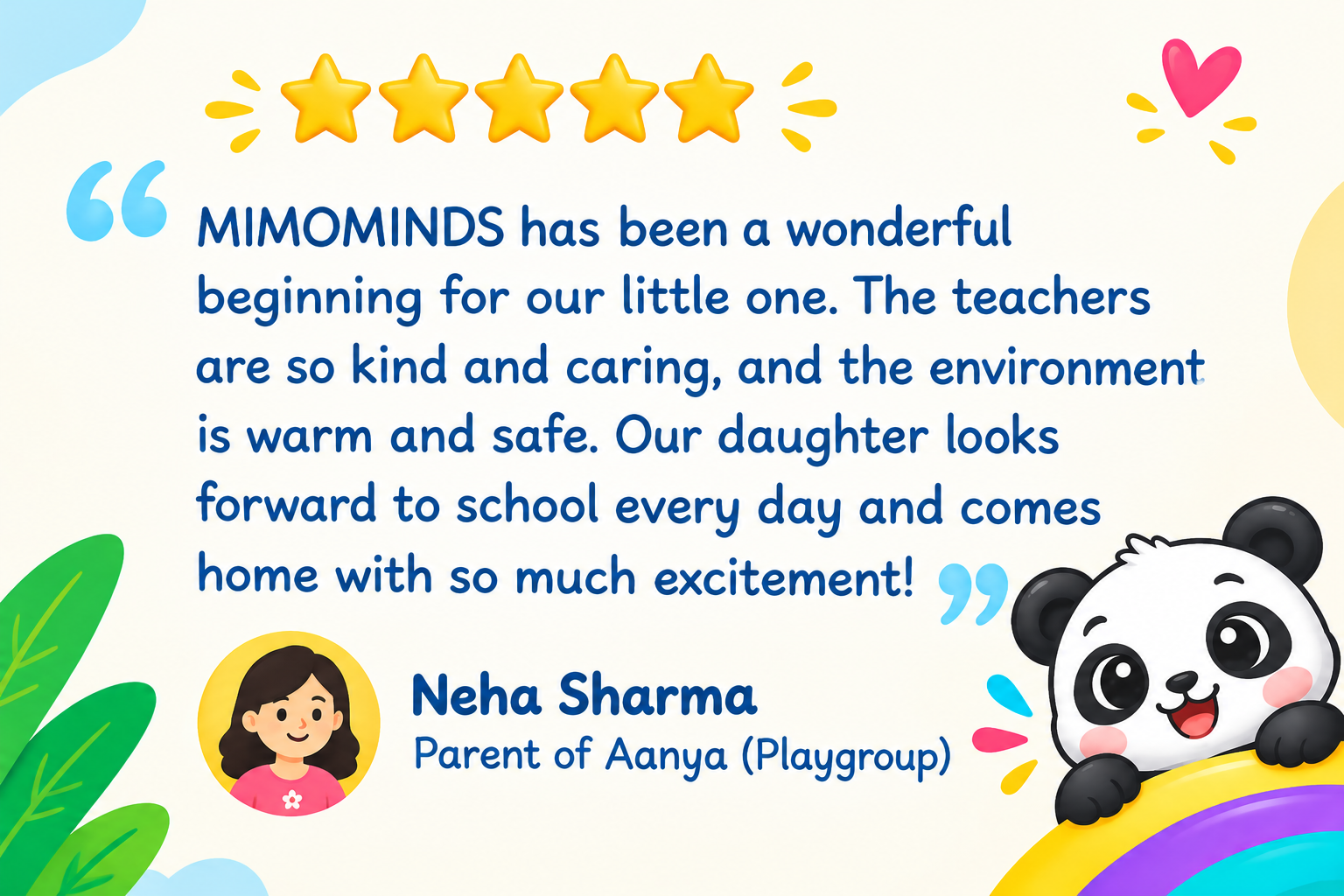 a heartwarming preschool testimonial