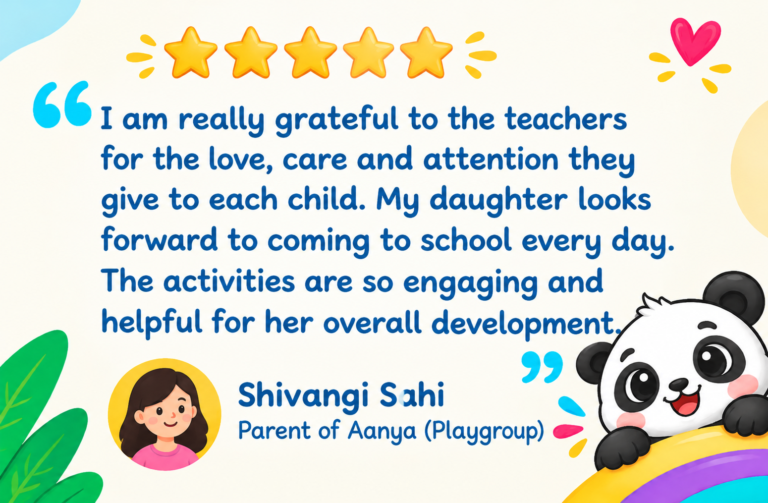 cheerful playgroup parent testimonial